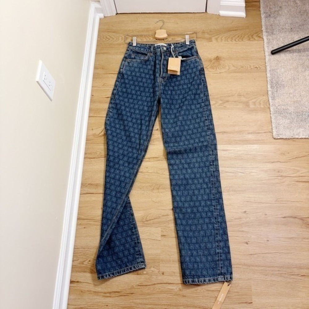 Reformation Jeans Women Blue Cynthia Laser Square High Rise Straight Leg Denim - Picture 12 of 13